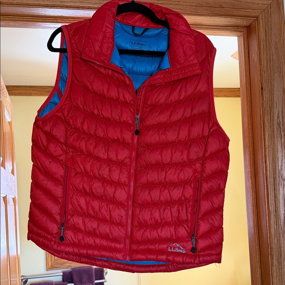 L.L. Bean Cherry Red Quilted Vest